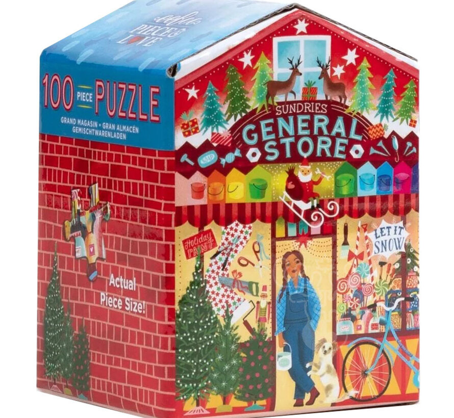 eeBoo Christmas Market Sundries General Store Puzzle 100pcs