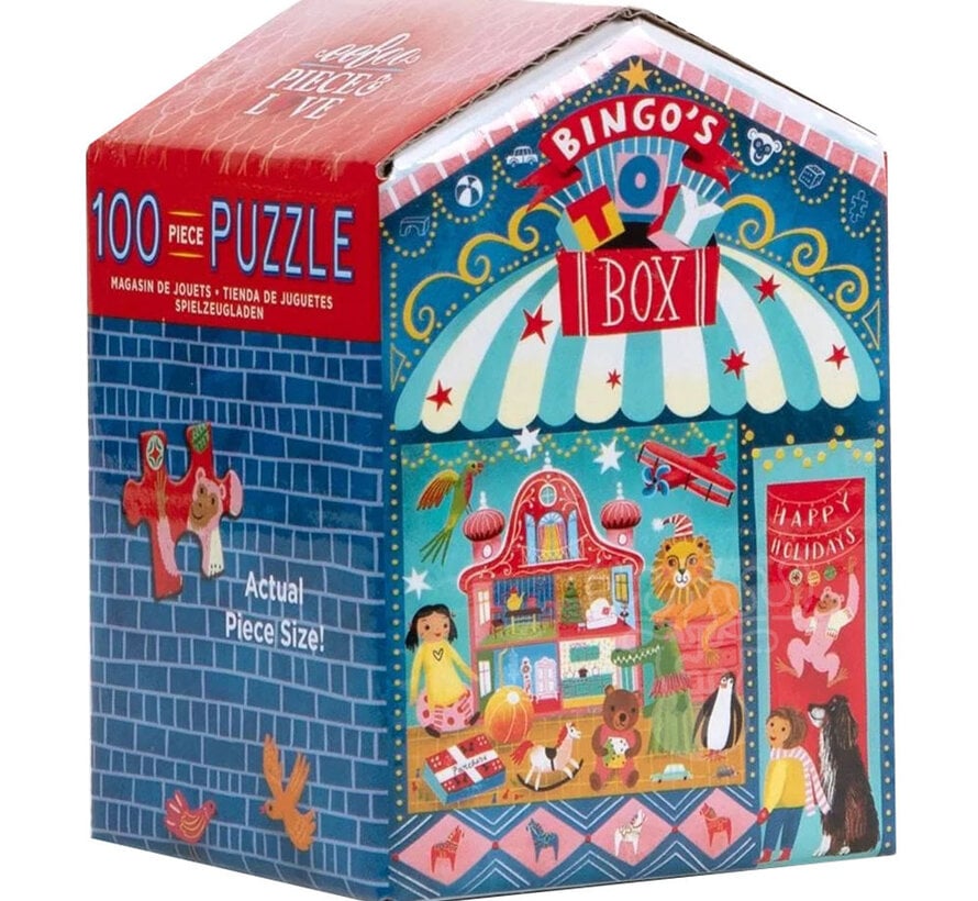 eeBoo Christmas Market Bingo's Toy Box Puzzle 100pcs