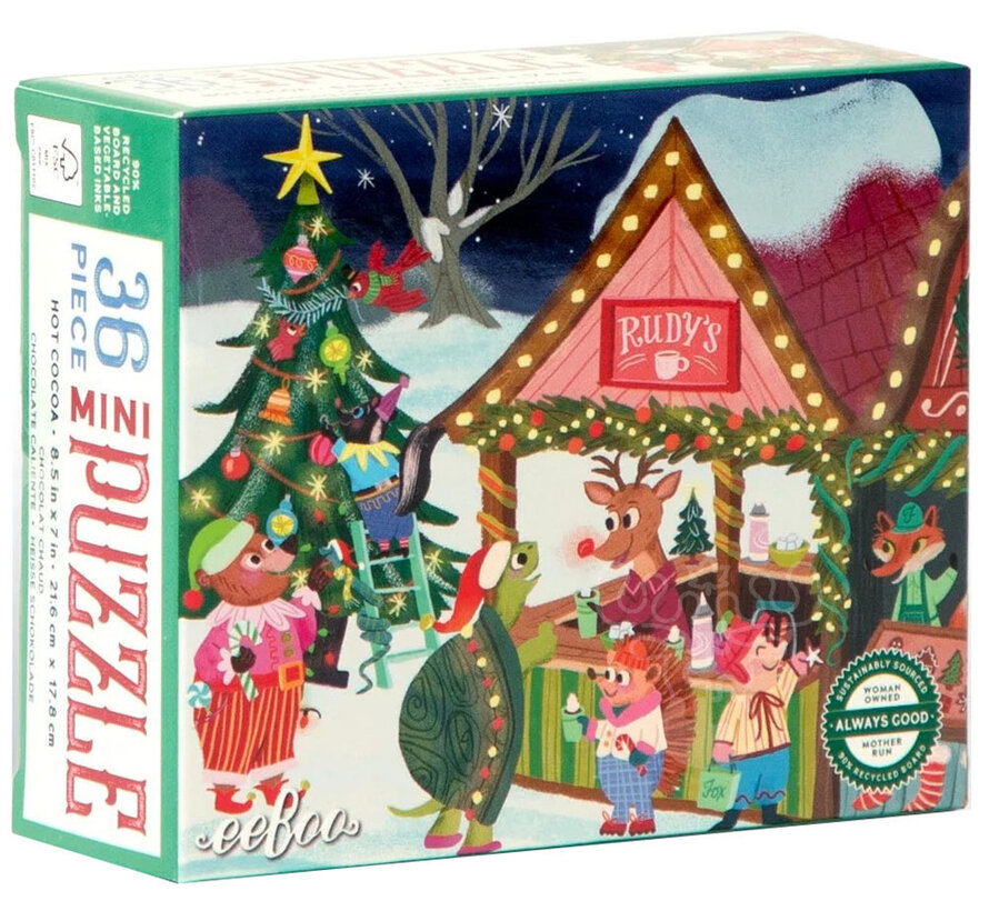 eeBoo Christmas Village: Hot Cocoa Mini Puzzle 36pcs