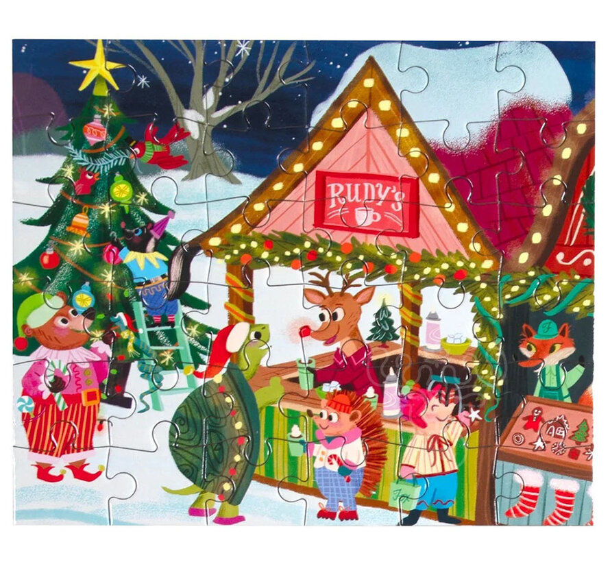 eeBoo Christmas Village: Hot Cocoa Mini Puzzle 36pcs