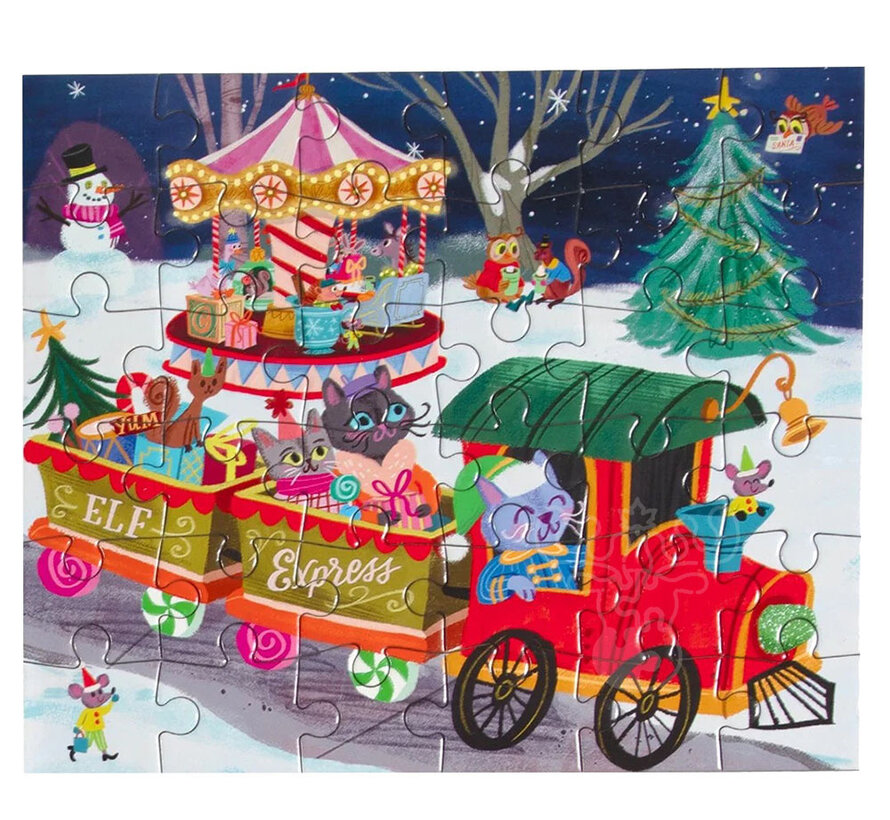 eeBoo Christmas Village: Carousel Mini Puzzle 36pcs