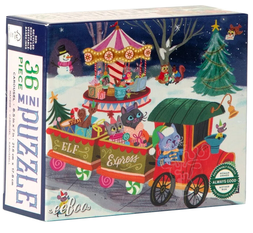 eeBoo Christmas Village: Carousel Mini Puzzle 36pcs