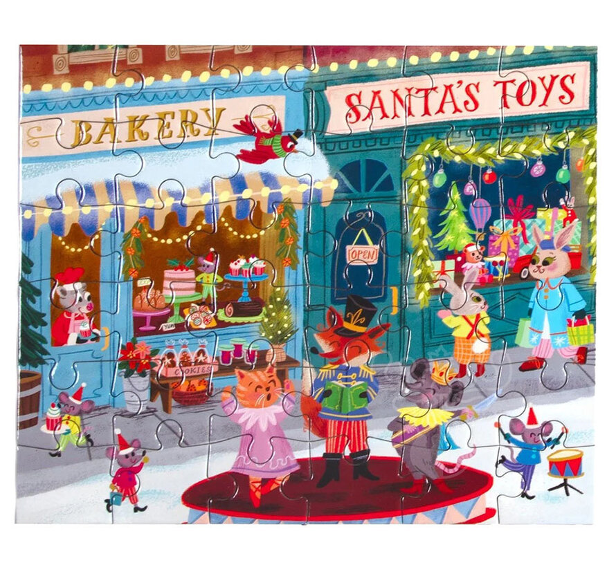 eeBoo Christmas Village: Christmas Shops Mini Puzzle 36pcs