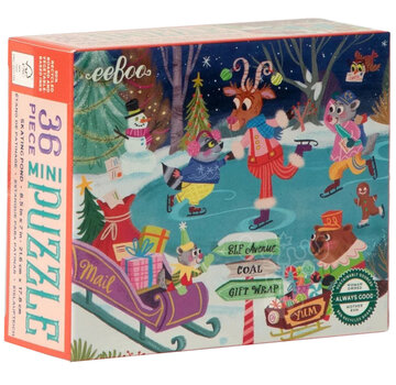 EeBoo eeBoo Christmas Village: Skating Pond Mini Puzzle 36pcs