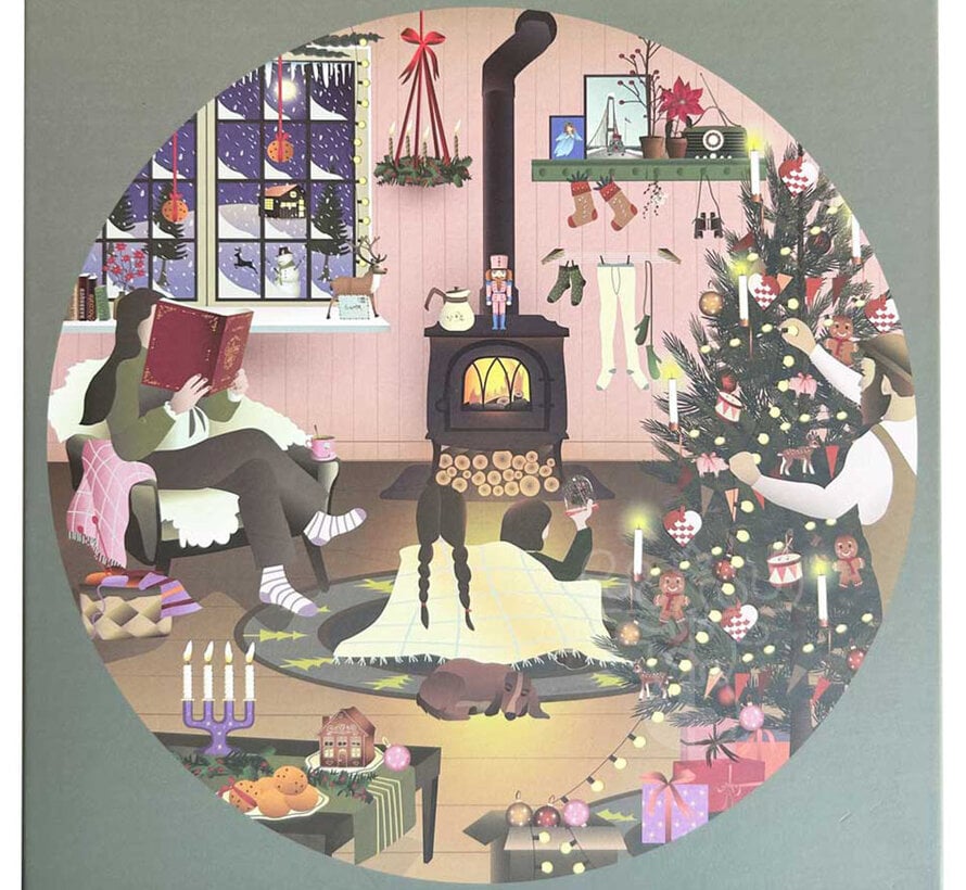 ViSSEVASSE Wonderful Christmastime Round Puzzle 1000pcs