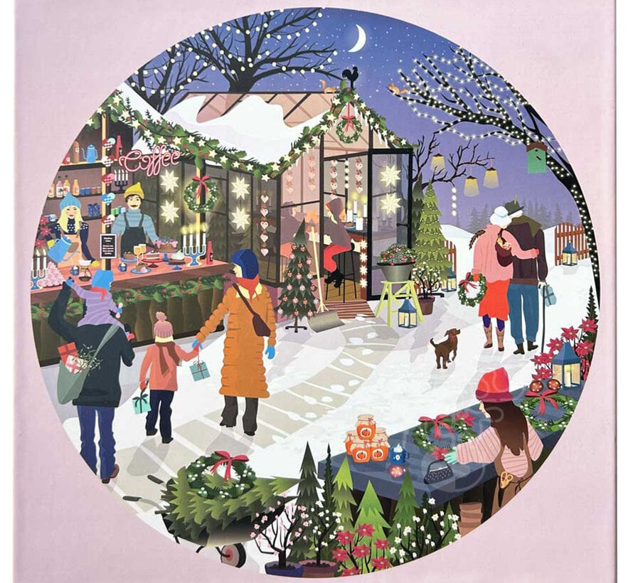 ViSSEVASSE Christmas Market Round Puzzle 1000pcs