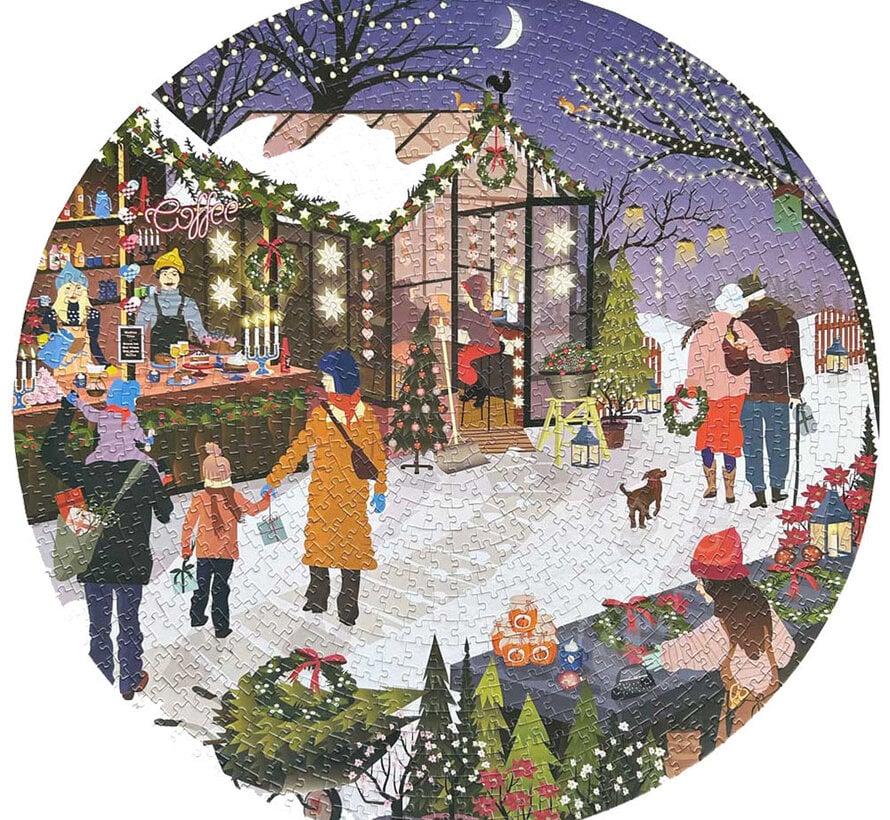 ViSSEVASSE Christmas Market Round Puzzle 1000pcs