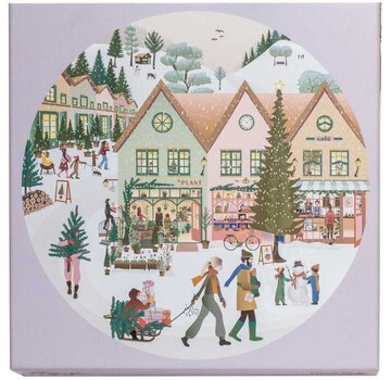 ViSSEVASSE ViSSEVASSE White Christmas Round Puzzle 1000pcs