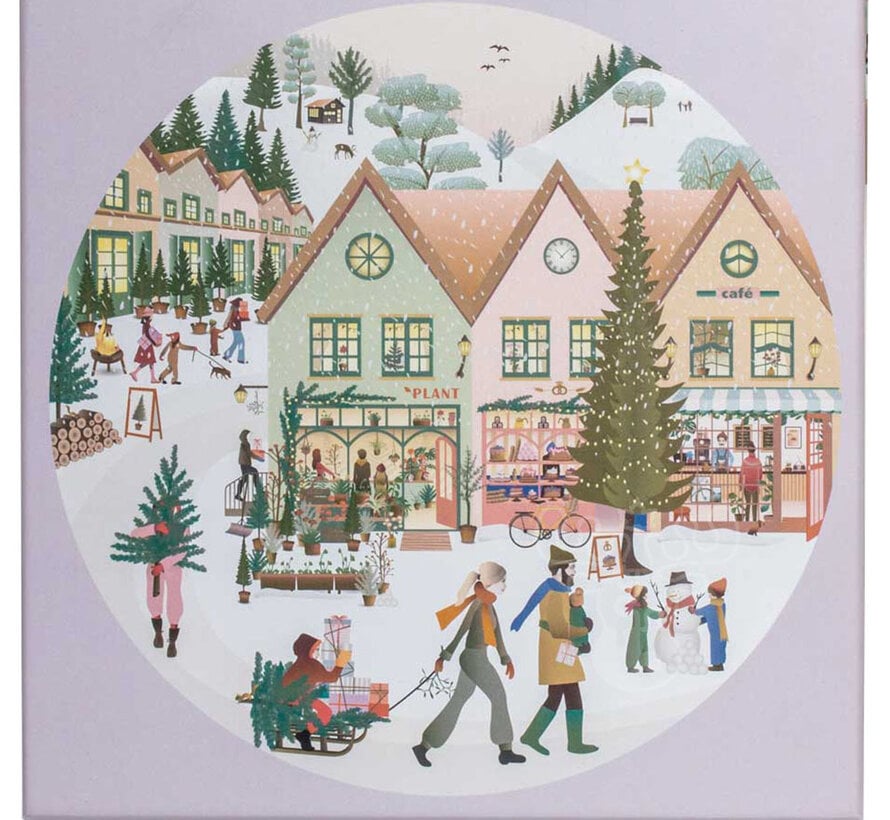 ViSSEVASSE White Christmas Round Puzzle 1000pcs