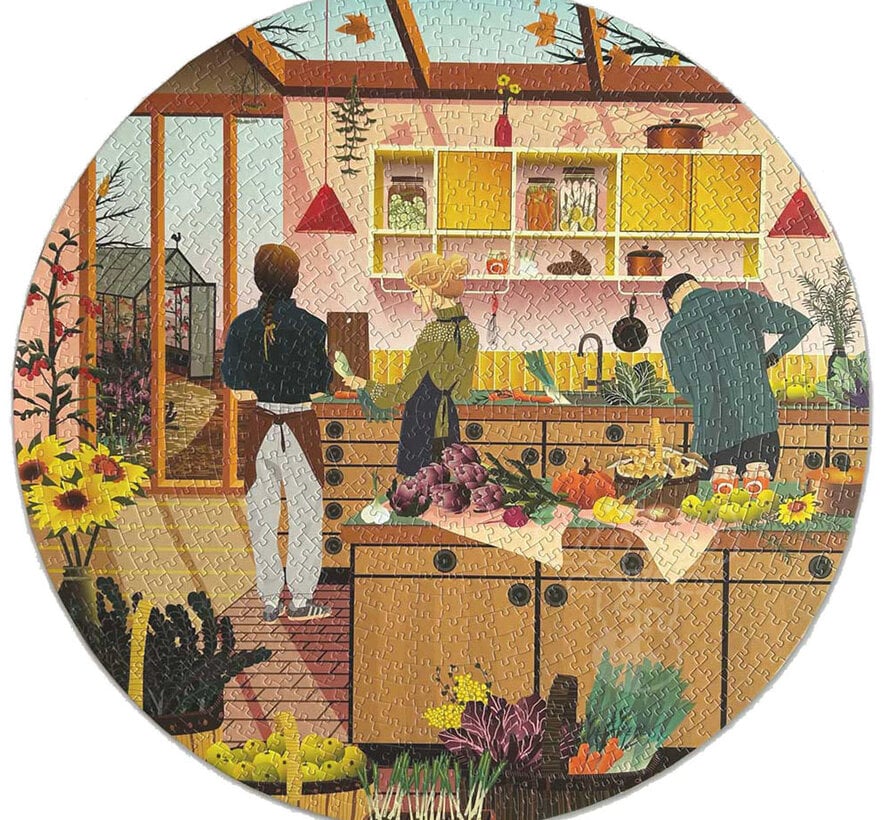 ViSSEVASSE Fresh From The Garden Round Puzzle 1000pcs