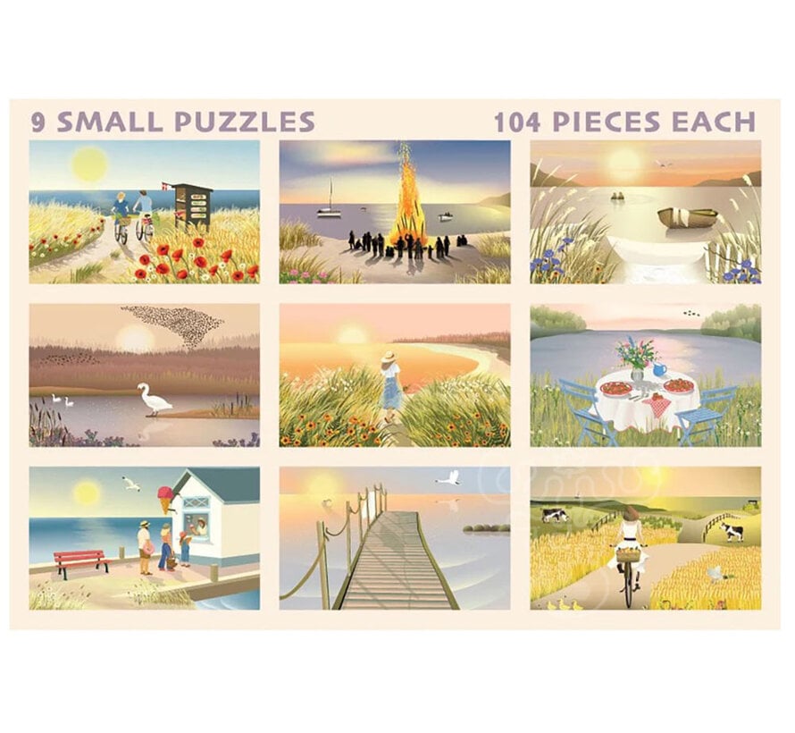 ViSSEVASSE Summer Moments Puzzle 9 x 104pcs Box Set