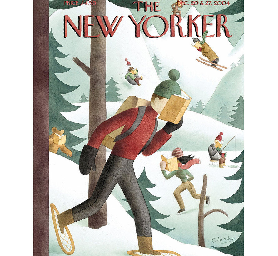 New York Puzzle Co. The New Yorker: Winter Page-Turners Mini Puzzle 100pcs