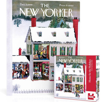New York Puzzle Company New York Puzzle Co. The New Yorker: Home for the Holidays Mini Puzzle 100pcs