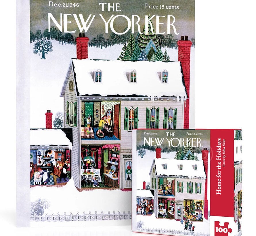 New York Puzzle Co. Edna Eicke: Home for the Holidays Mini Puzzle 100pcs