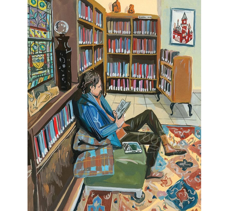 New York Puzzle Co. Jenny Kroik: Bookish Gentleman Mini Puzzle 100pcs