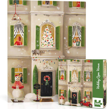 New York Puzzle Company New York Puzzle Co. Janet Hill:  Holiday Open House Mini Puzzle 100pcs