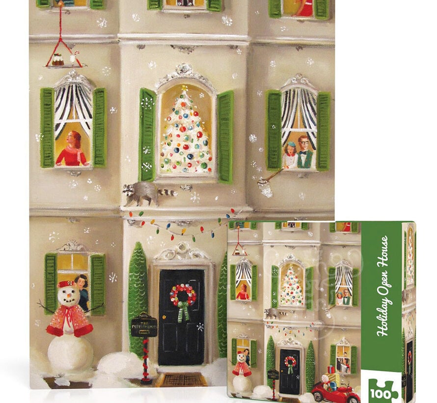 New York Puzzle Co. Janet Hill:  Holiday Open House Mini Puzzle 100pcs