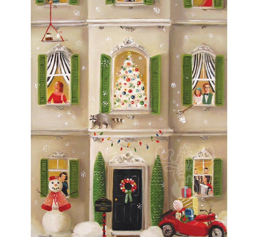 New York Puzzle Co. Janet Hill:  Holiday Open House Mini Puzzle 100pcs