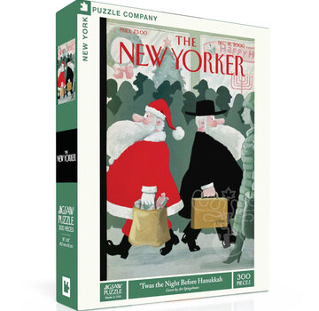 New York Puzzle Company New York Puzzle Co. The New Yorker: 'Twas the Night Before Hanukkah Puzzle 300pcs