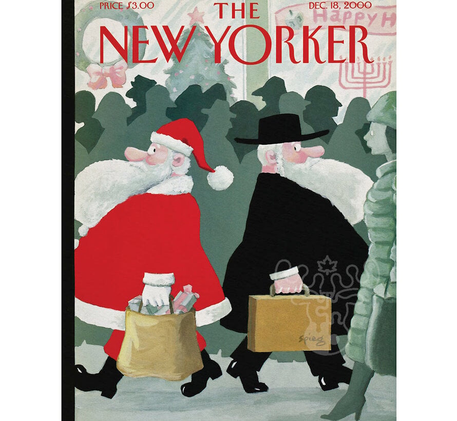 New York Puzzle Co. The New Yorker: 'Twas the Night Before Hanukkah Puzzle 300pcs