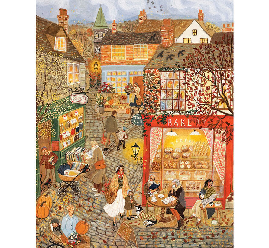 New York Puzzle Co. Loré Pemberton:  Market Town Puzzle 1500pcs