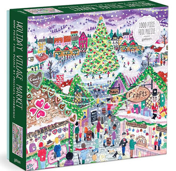 Galison Galison Michael Storrings Holiday Village Market Foil Puzzle 1000pcs