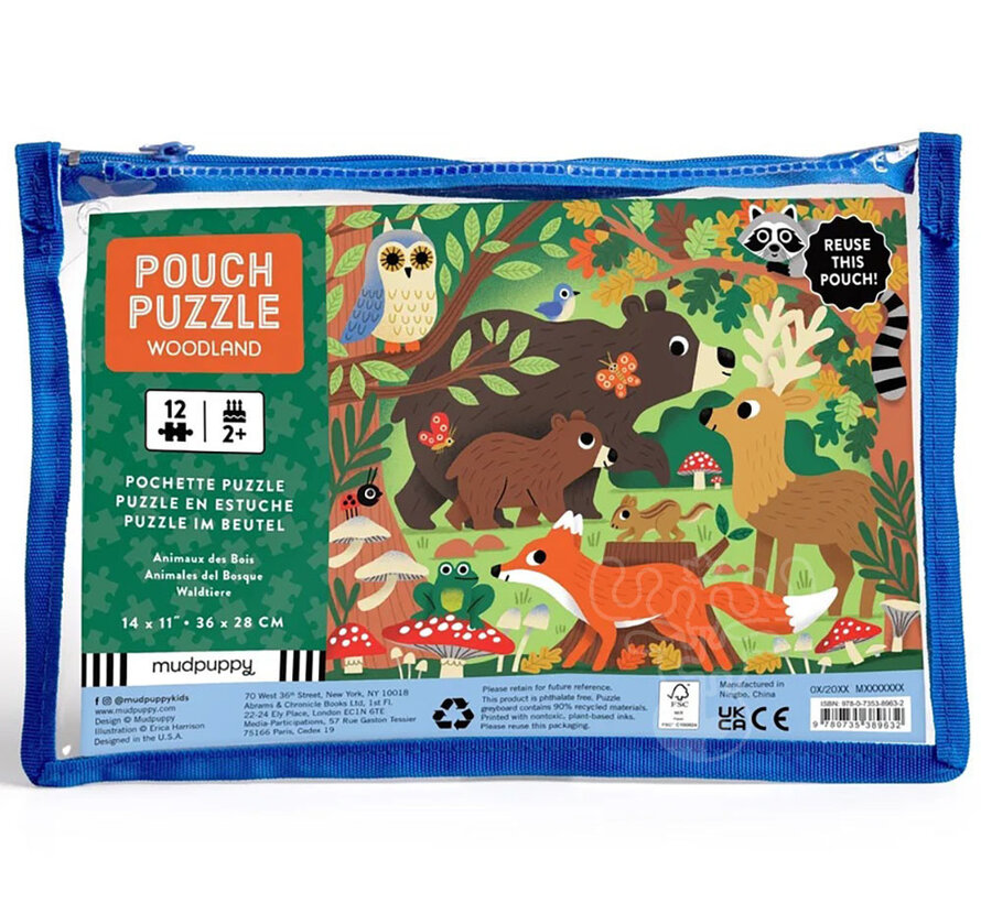 Mudpuppy Woodland Puzzle 12pcs in a Pouch