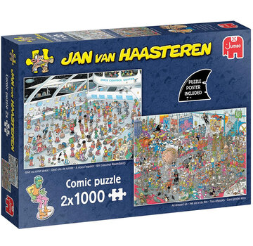 Jumbo Jumbo Jan van Haasteren - Give us some space & All dressed up Puzzle 2 x 1000pcs