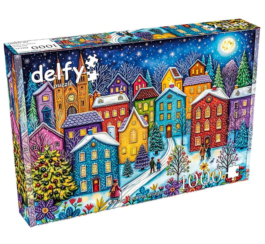 Delfy Snowy Evening Village Puzzle 1000pcs