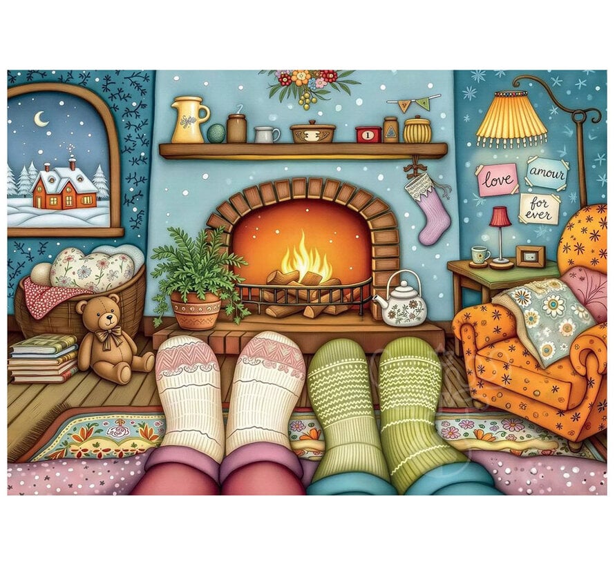 Delfy Cozy Feet Winter Night Puzzle 1000pcs