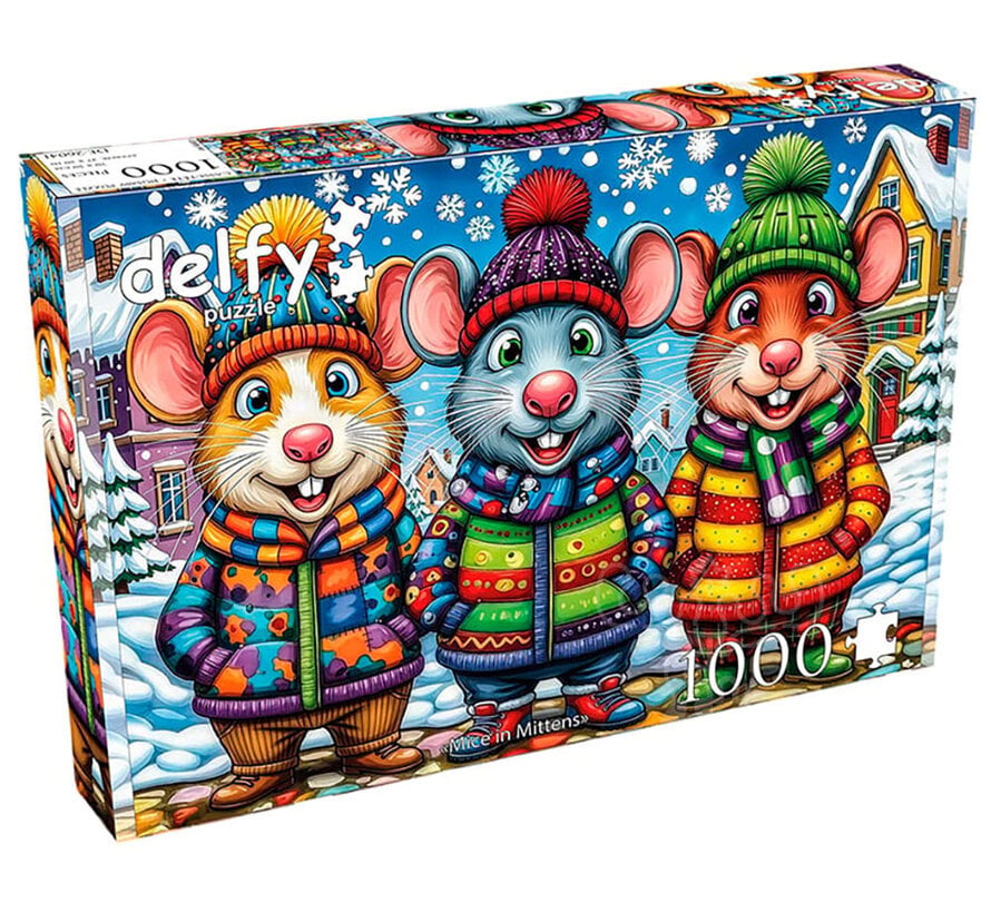 Delfy Mice in Mittens Puzzle 1000pcs