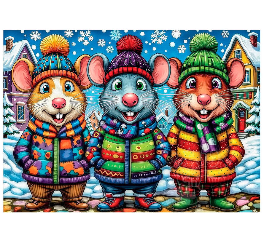 Delfy Mice in Mittens Puzzle 1000pcs
