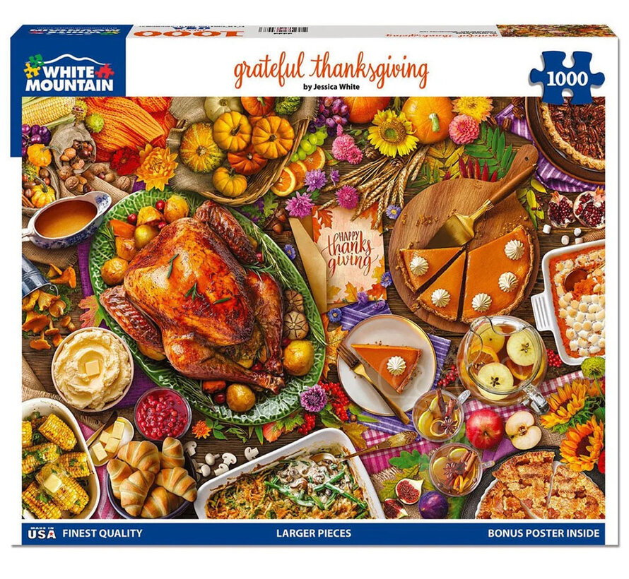 White Mountain Grateful Thanksgiving Puzzle 1000pcs