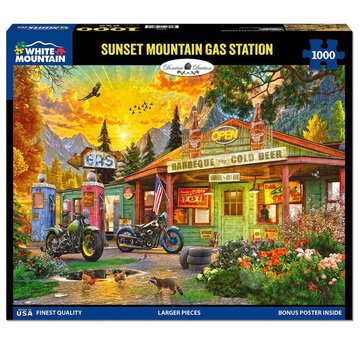 White Mountain White Mountain Sunset Mountain Gas Station Puzzle 1000pcs