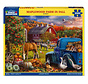 White Mountain Maplewood Farm In Fall Puzzle 1000pcs
