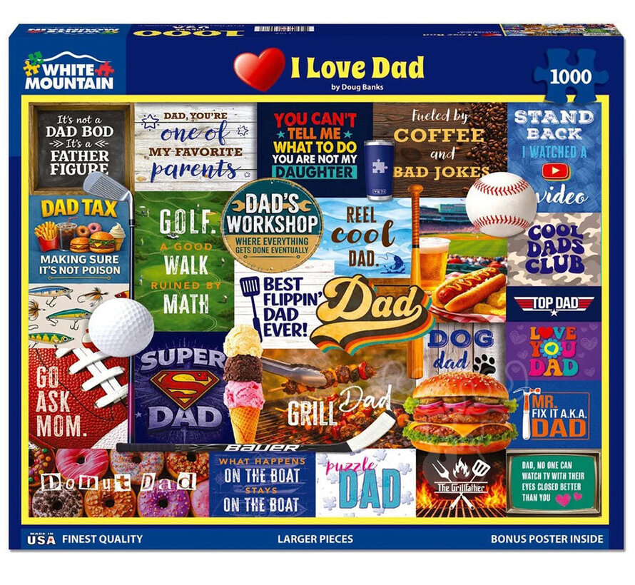 White Mountain I Love Dad Puzzle 1000pcs