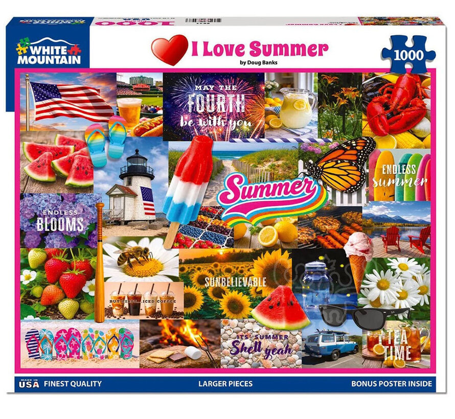 White Mountain I Love Summer Puzzle 1000pcs