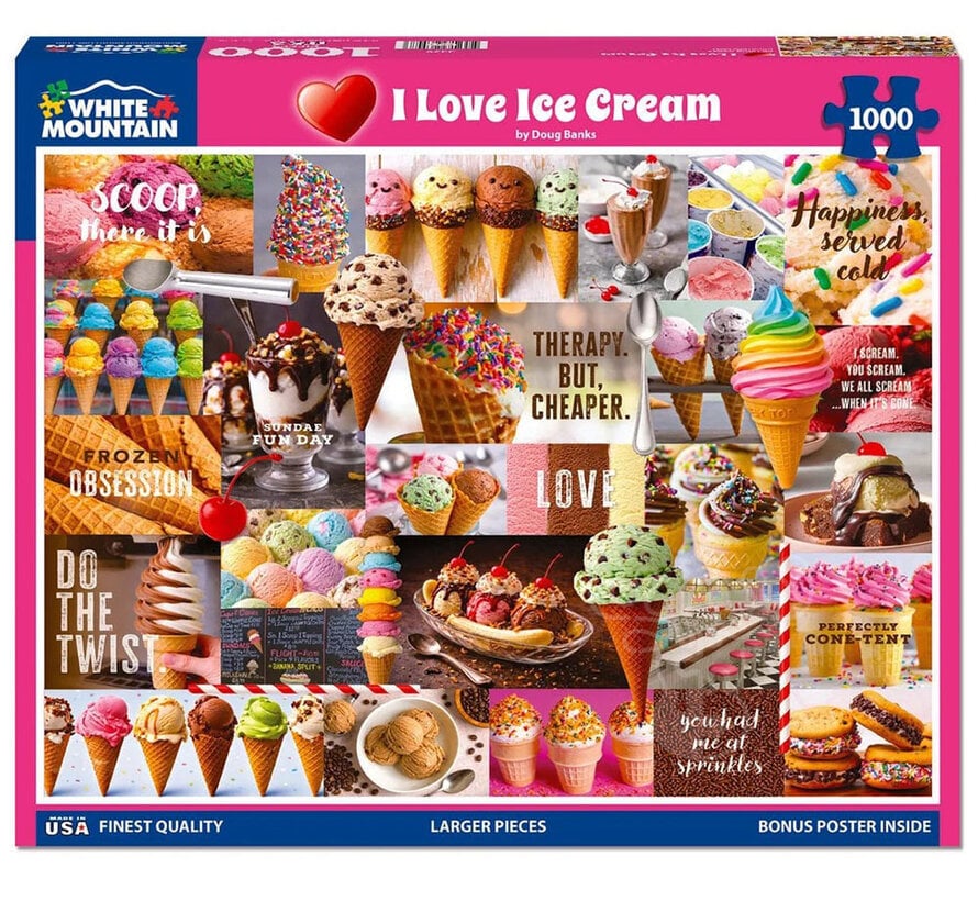 White Mountain I Love Ice Cream Puzzle 1000pcs