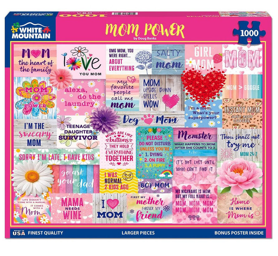 White Mountain Mom Power Puzzle 1000pcs