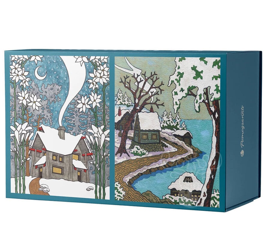 Pomegranate Hurley, CJ: Snowy Cabins Double-Sided Puzzle 2 x 120pcs