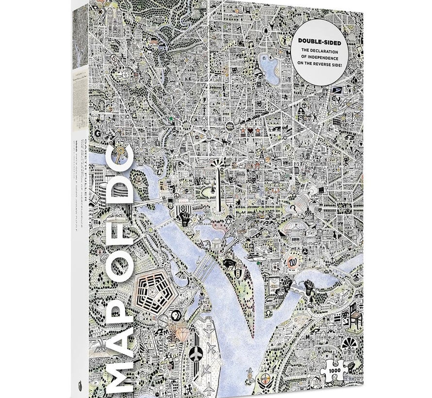 Pomegranate Fuller, Gareth: Map of DC and The Declaration of Independence Double Sided Puzzle 1000pcs