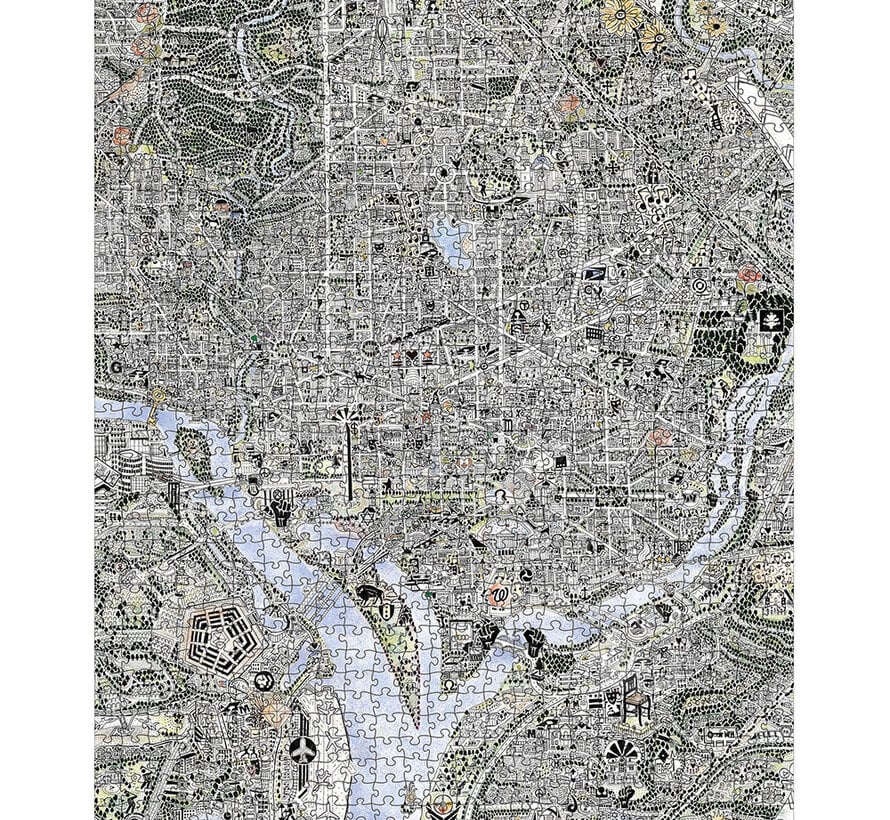 Pomegranate Fuller, Gareth: Map of DC and The Declaration of Independence Double Sided Puzzle 1000pcs