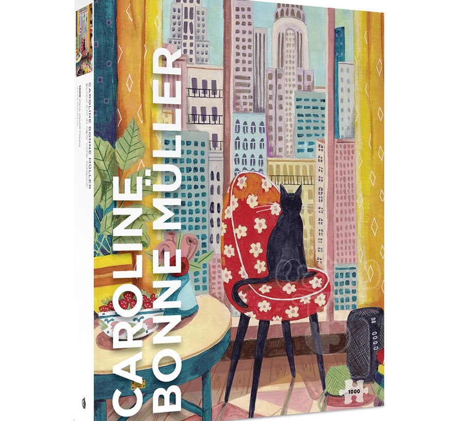 Pomegranate Bonne Müller, Caroline: Black Cat in New York Window Puzzle 1000pcs