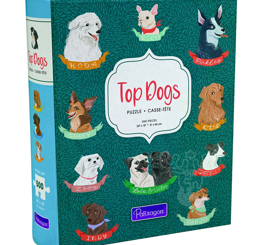 Parragon Top Dogs Puzzle 500pcs Book Box