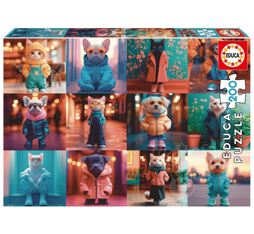 Educa Fashion Animals Puzzle 200pcs