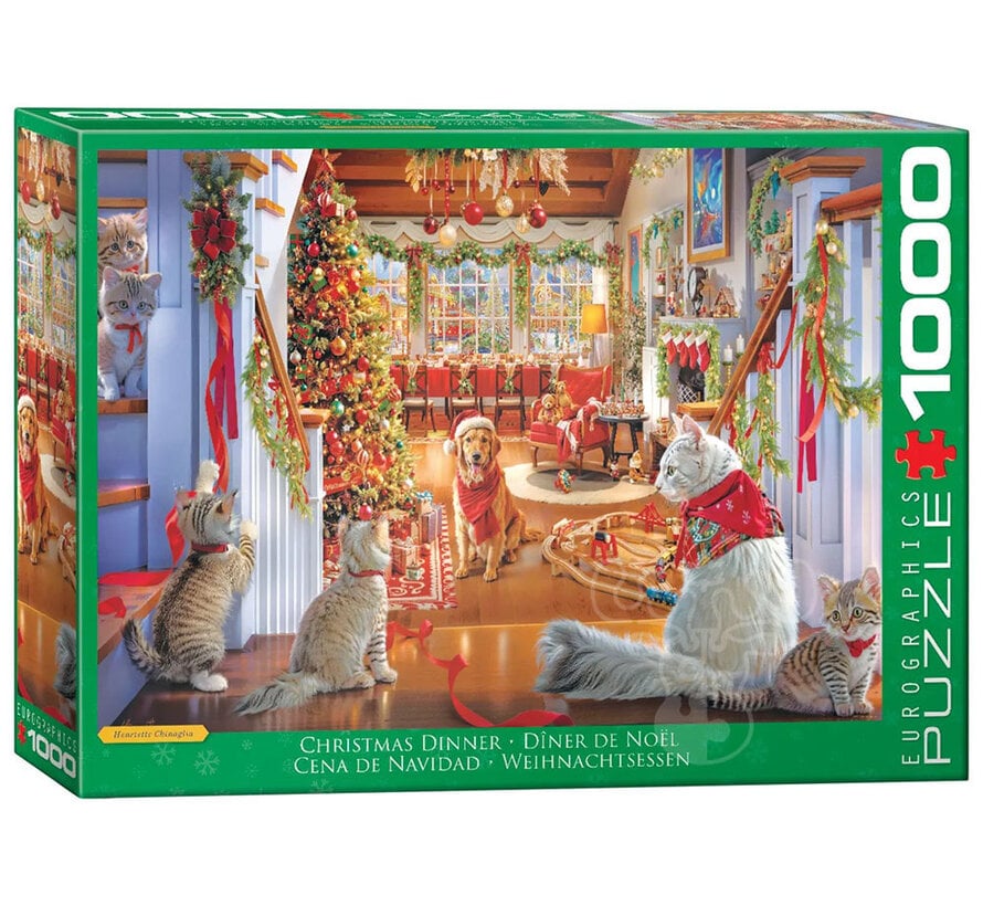 Eurographics Artist Label Chinaglia: Christmas Dinner Puzzle 1000pcs