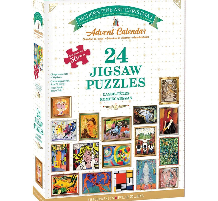 Eurographics Modern Fine Art Christmas Advent Calendar Puzzle 24 x 50pcs