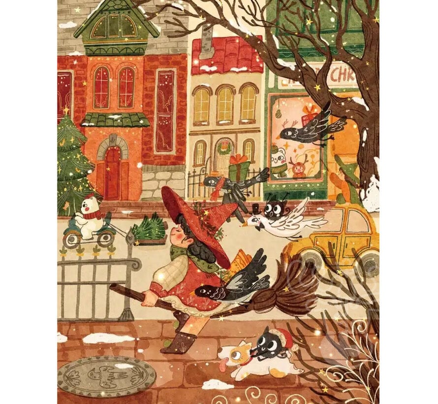 La Pauz Witch Christmas Hamlet Puzzle 280pcs