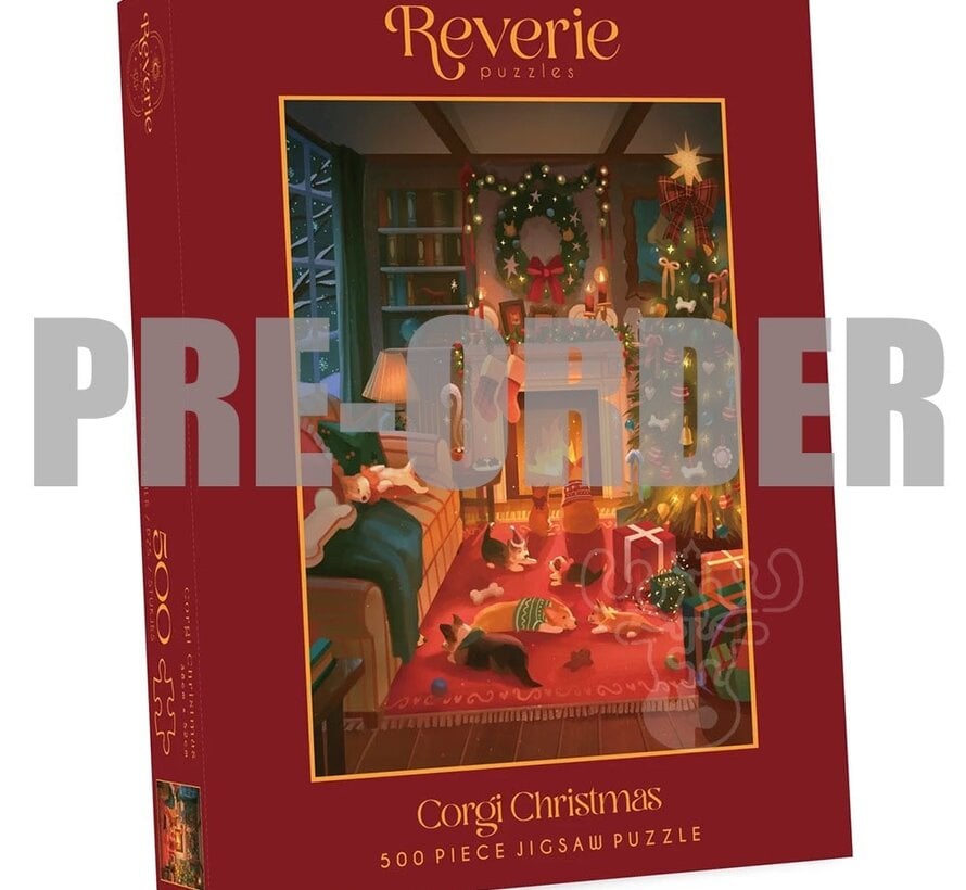 PRE-ORDER Reverie Corgi Christmas Puzzle 500pcs CANADA ONLY
