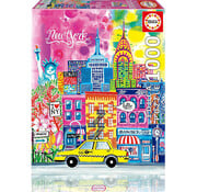 Educa Borras Educa New York by Car Pintos Puzzle 1000pcs